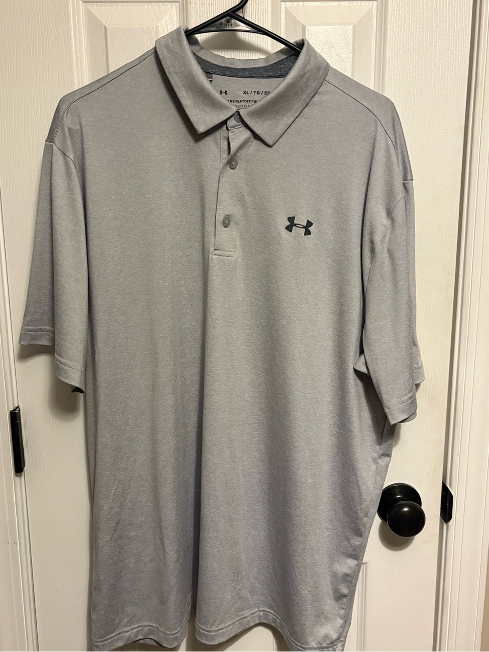 Under Armour Light Gray Men’s Polo with Dark Gray Logo